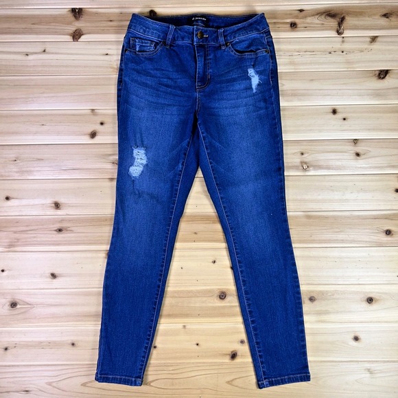 D. Jeans Womens 6P Distressed Skinny Ankle Mid Rise Denim Blue Jeans - Picture 1 of 7